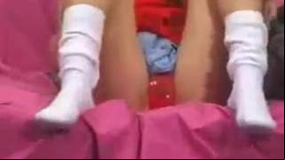 Changing socks brook panties